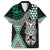 Green Aotearoa Niho Taniwha Family Matching Off Shoulder Maxi Dress and Hawaiian Shirt Maori Mythology Tooth - Taniko Motifs