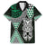 Green Aotearoa Niho Taniwha Family Matching Short Sleeve Bodycon Dress and Hawaiian Shirt Maori Mythology Tooth - Taniko Motifs