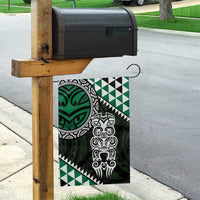 Green Aotearoa Niho Taniwha Garden Flag Maori Mythology Tooth - Taniko Motifs LT14 - Polynesian Pride
