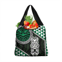 Green Aotearoa Niho Taniwha Grocery Bag Maori Mythology Tooth - Taniko Motifs LT14 1-pack One Size Green - Polynesian Pride