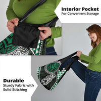 Green Aotearoa Niho Taniwha Grocery Bag Maori Mythology Tooth - Taniko Motifs LT14 - Polynesian Pride