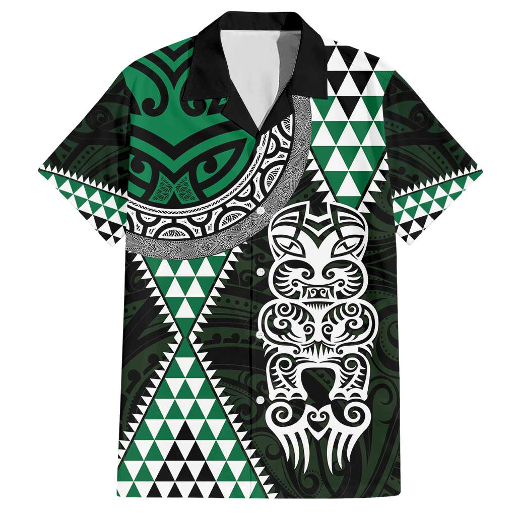 Green Aotearoa Niho Taniwha Hawaiian Shirt Maori Mythology Tooth - Taniko Motifs LT14 Green - Polynesian Pride