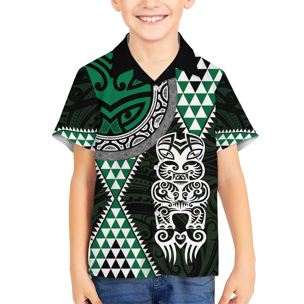 Green Aotearoa Niho Taniwha Hawaiian Shirt Maori Mythology Tooth - Taniko Motifs LT14 - Polynesian Pride
