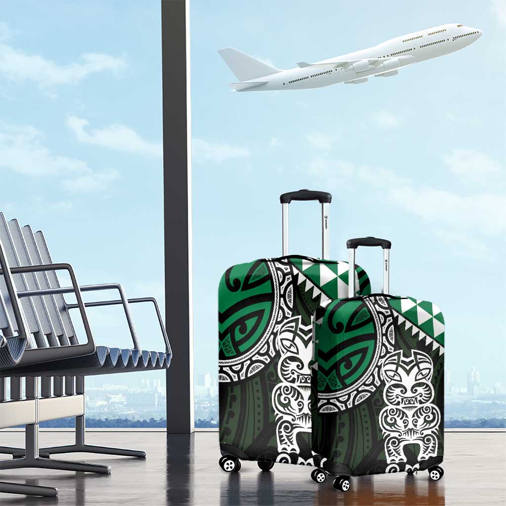 Green Aotearoa Niho Taniwha Luggage Cover Maori Mythology Tooth - Taniko Motifs