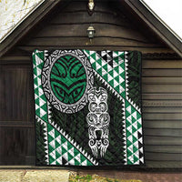 Green Aotearoa Niho Taniwha Quilt Maori Mythology Tooth - Taniko Motifs