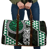 Green Aotearoa Niho Taniwha Travel Bag Maori Mythology Tooth - Taniko Motifs - Polynesian Pride