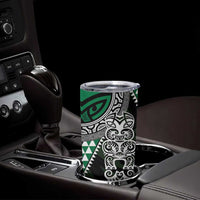 Green Aotearoa Niho Taniwha Tumbler Cup Maori Mythology Tooth - Taniko Motifs LT14 - Polynesian Pride