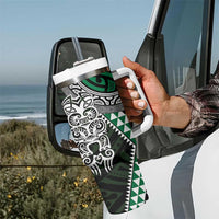 Green Aotearoa Niho Taniwha Tumbler With Handle Maori Mythology Tooth - Taniko Motifs LT14 - Polynesian Pride