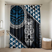 Blue Aotearoa Niho Taniwha Bathroom Set Maori Mythology Tooth - Taniko Motifs - Polynesian Pride