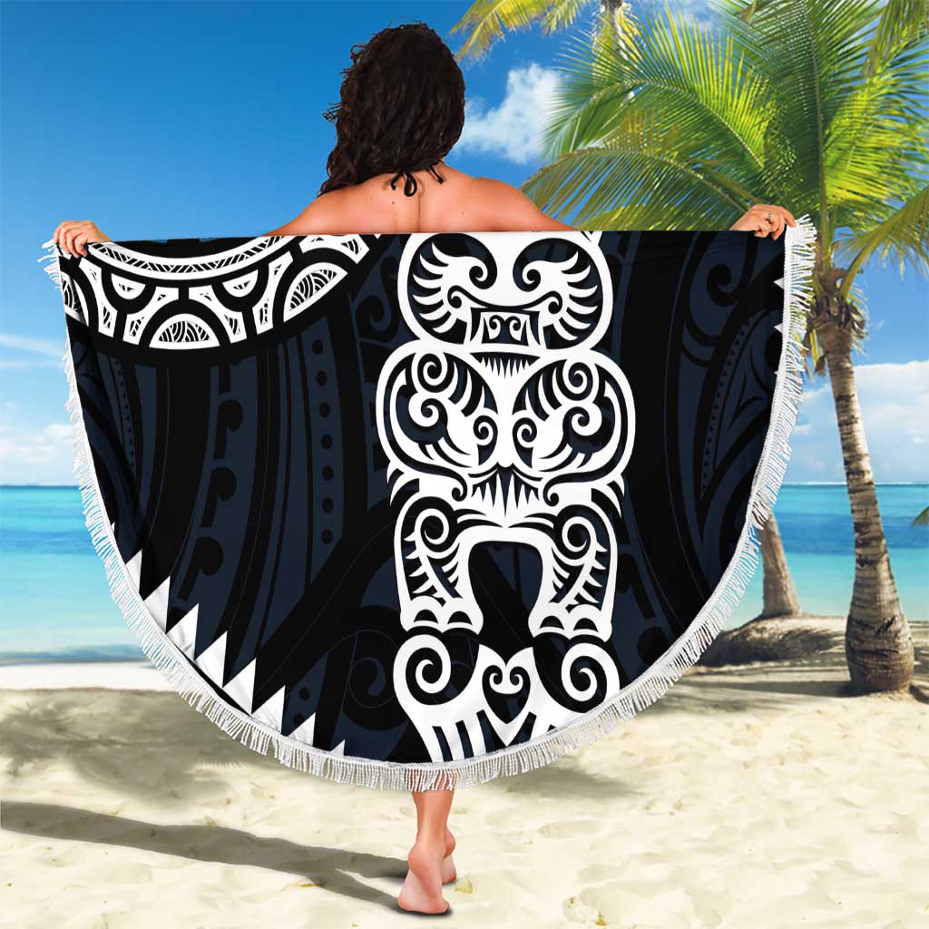 Blue Aotearoa Niho Taniwha Beach Blanket Maori Mythology Tooth - Taniko Motifs LT14 - Polynesian Pride