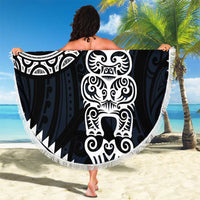 Blue Aotearoa Niho Taniwha Beach Blanket Maori Mythology Tooth - Taniko Motifs LT14 - Polynesian Pride