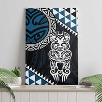 Blue Aotearoa Niho Taniwha Canvas Wall Art Maori Mythology Tooth - Taniko Motifs LT14 - Polynesian Pride