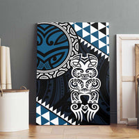 Blue Aotearoa Niho Taniwha Canvas Wall Art Maori Mythology Tooth - Taniko Motifs LT14 - Polynesian Pride