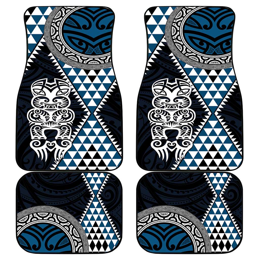 Blue Aotearoa Niho Taniwha Car Mats Maori Mythology Tooth - Taniko Motifs LT14 - Polynesian Pride