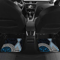 Blue Aotearoa Niho Taniwha Car Mats Maori Mythology Tooth - Taniko Motifs LT14 Set 2pcs - Back Blue - Polynesian Pride