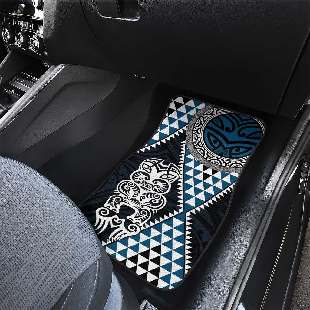 Blue Aotearoa Niho Taniwha Car Mats Maori Mythology Tooth - Taniko Motifs LT14 - Polynesian Pride