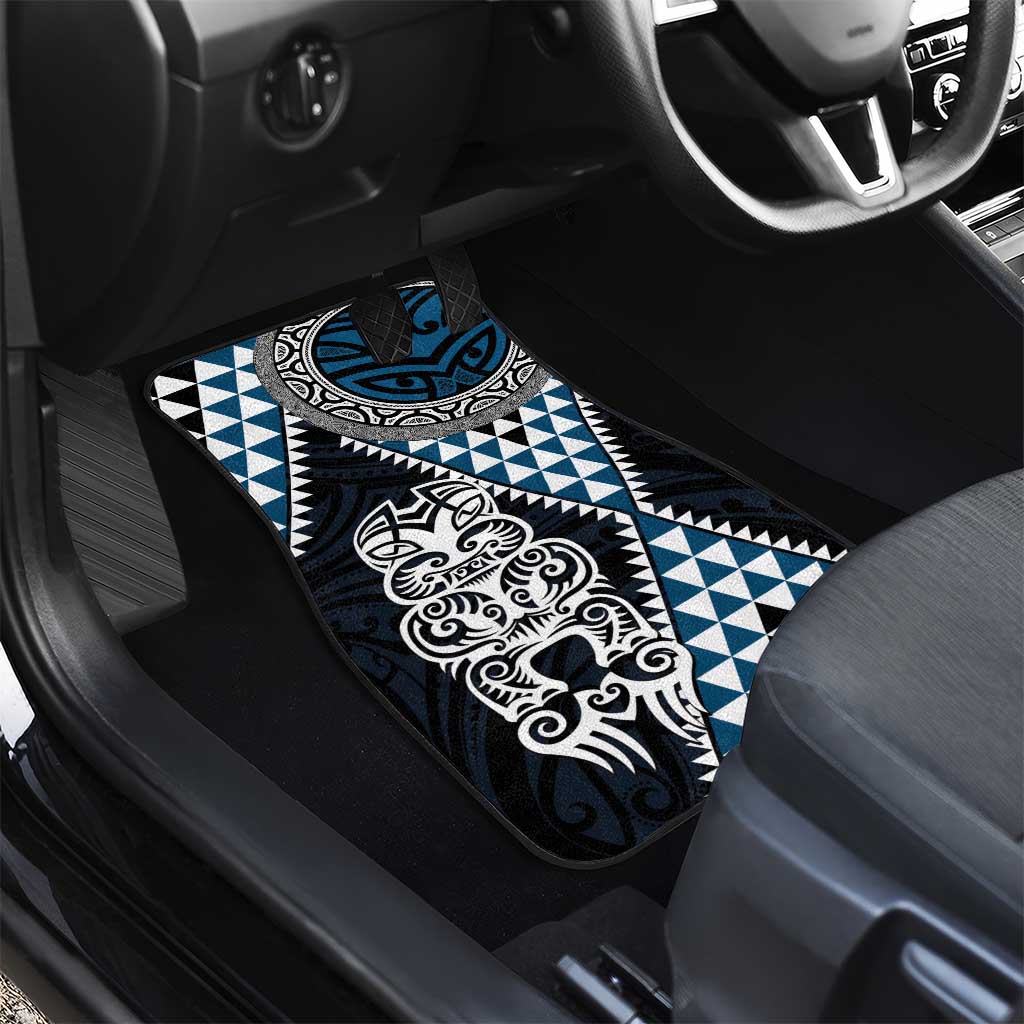 Blue Aotearoa Niho Taniwha Car Mats Maori Mythology Tooth - Taniko Motifs LT14 - Polynesian Pride
