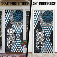 Blue Aotearoa Niho Taniwha Door Cover Maori Mythology Tooth - Taniko Motifs - Polynesian Pride