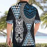 Blue Aotearoa Niho Taniwha Hawaiian Shirt Maori Mythology Tooth - Taniko Motifs LT14 - Polynesian Pride