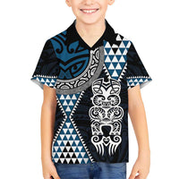 Blue Aotearoa Niho Taniwha Hawaiian Shirt Maori Mythology Tooth - Taniko Motifs LT14 - Polynesian Pride