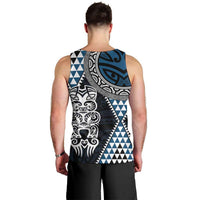 Blue Aotearoa Niho Taniwha Men Tank Top Maori Mythology Tooth - Taniko Motifs LT14 - Polynesian Pride