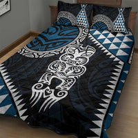 Blue Aotearoa Niho Taniwha Quilt Bed Set Maori Mythology Tooth - Taniko Motifs LT14 - Polynesian Pride