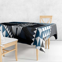 Blue Aotearoa Niho Taniwha Tablecloth Maori Mythology Tooth - Taniko Motifs LT14 - Polynesian Pride
