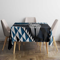 Blue Aotearoa Niho Taniwha Tablecloth Maori Mythology Tooth - Taniko Motifs LT14 - Polynesian Pride
