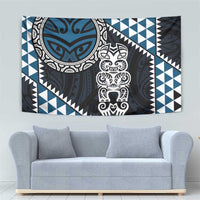 Blue Aotearoa Niho Taniwha Tapestry Maori Mythology Tooth - Taniko Motifs