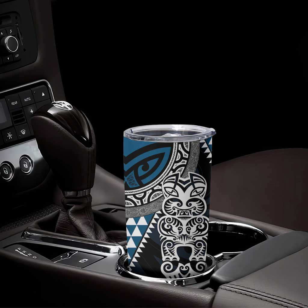 Blue Aotearoa Niho Taniwha Tumbler Cup Maori Mythology Tooth - Taniko Motifs LT14 - Polynesian Pride
