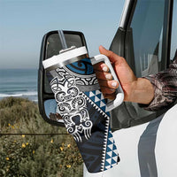 Blue Aotearoa Niho Taniwha Tumbler With Handle Maori Mythology Tooth - Taniko Motifs LT14 - Polynesian Pride