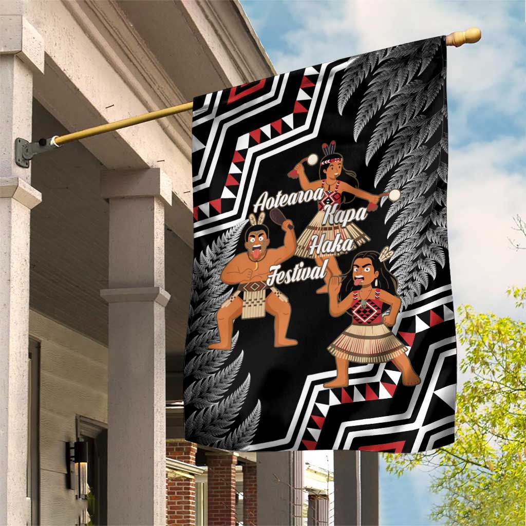 Aotearoa Kapa Haka Garden Flag 2025 Festival - Traditional Maori Dance LT14 House Flag Black - Polynesian Pride