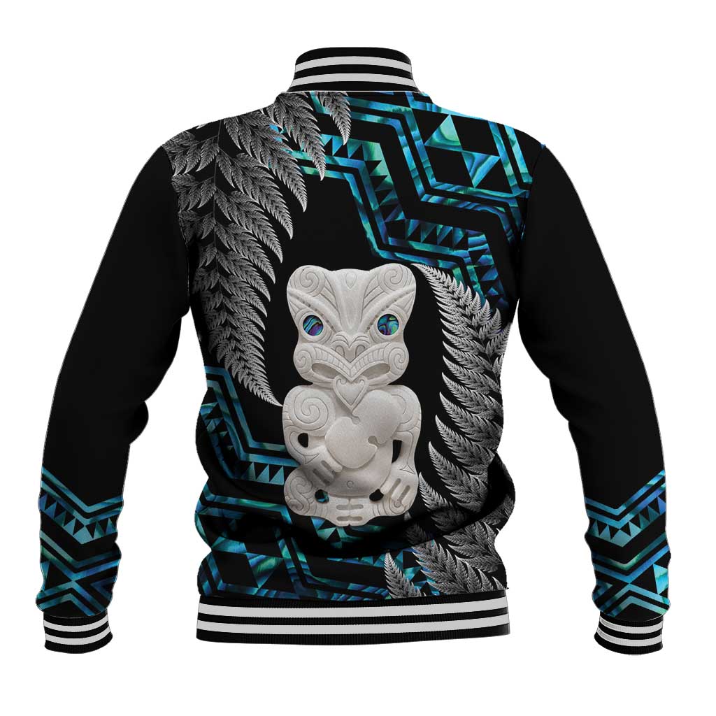 Aotearoa Taniko Paua Shell With Hei Tiki Baseball Jacket LT14 - Polynesian Pride