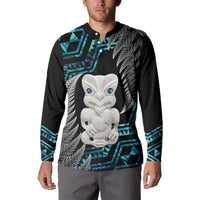 Aotearoa Taniko Paua Shell With Hei Tiki Button Sweatshirt LT14 - Polynesian Pride