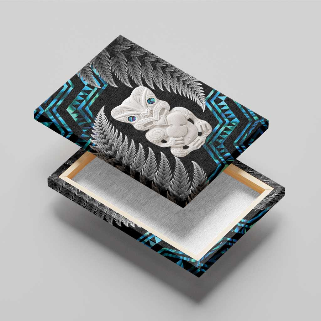 Aotearoa Taniko Paua Shell With Hei Tiki Canvas Wall Art LT14 - Polynesian Pride