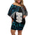 Aotearoa Taniko Paua Shell With Hei Tiki Family Matching Off Shoulder Short Dress and Hawaiian Shirt