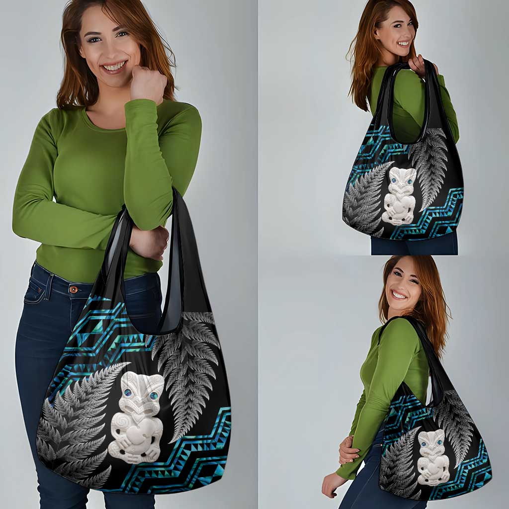 Aotearoa Taniko Paua Shell With Hei Tiki Grocery Bag LT14 - Polynesian Pride