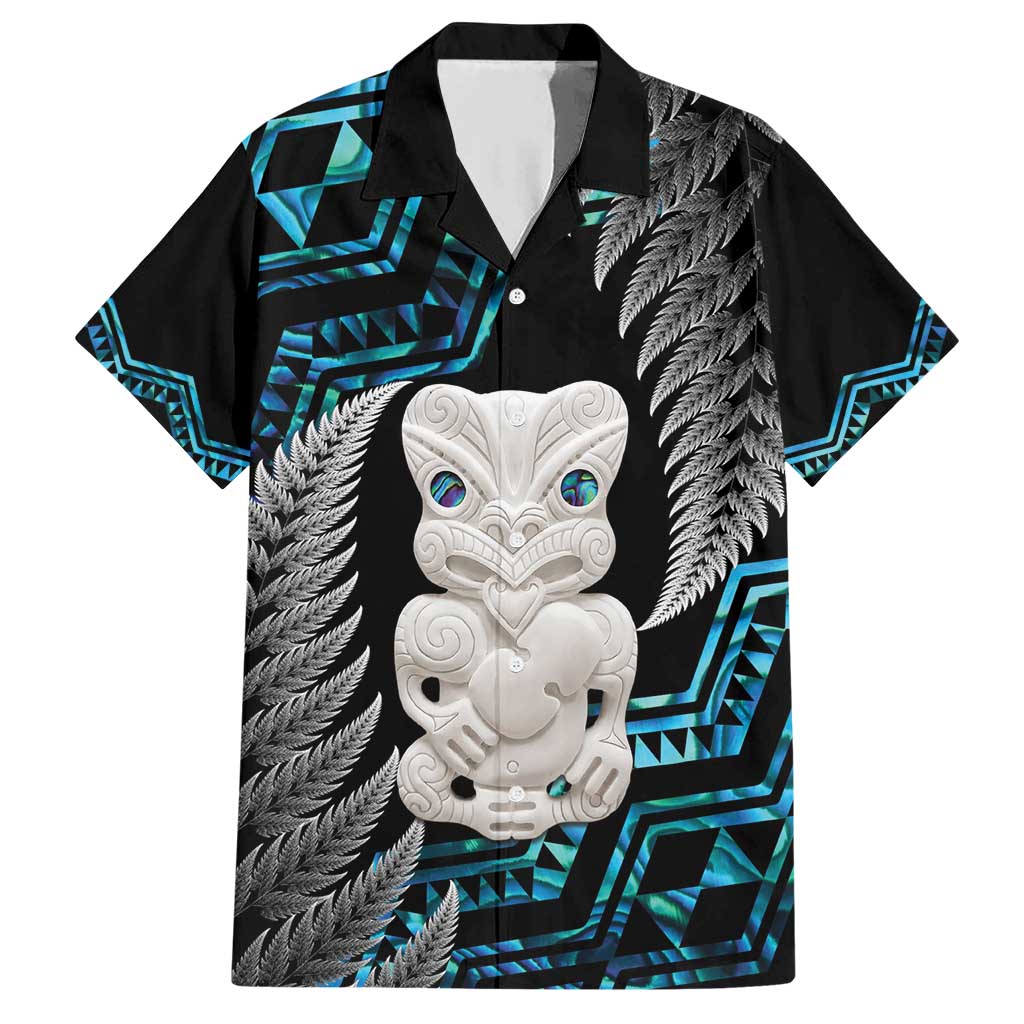 Aotearoa Taniko Paua Shell With Hei Tiki Hawaiian Shirt LT14 Black - Polynesian Pride