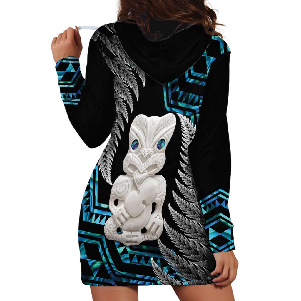 Aotearoa Taniko Paua Shell With Hei Tiki Hoodie Dress LT14 - Polynesian Pride