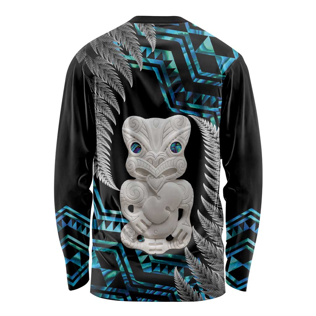Aotearoa Taniko Paua Shell With Hei Tiki Long Sleeve Shirt LT14 - Polynesian Pride
