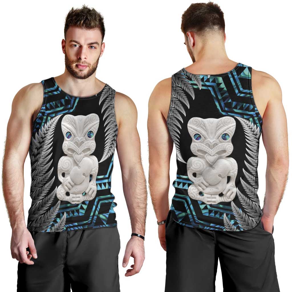 Aotearoa Taniko Paua Shell With Hei Tiki Men Tank Top LT14 - Polynesian Pride