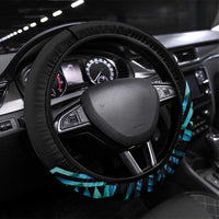 Aotearoa Taniko Paua Shell With Hei Tiki Steering Wheel Cover LT14 Universal Fit Black - Polynesian Pride