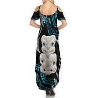 Aotearoa Taniko Paua Shell With Hei Tiki Summer Maxi Dress LT14 - Polynesian Pride