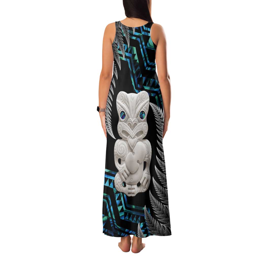 Aotearoa Taniko Paua Shell With Hei Tiki Tank Maxi Dress LT14 - Polynesian Pride