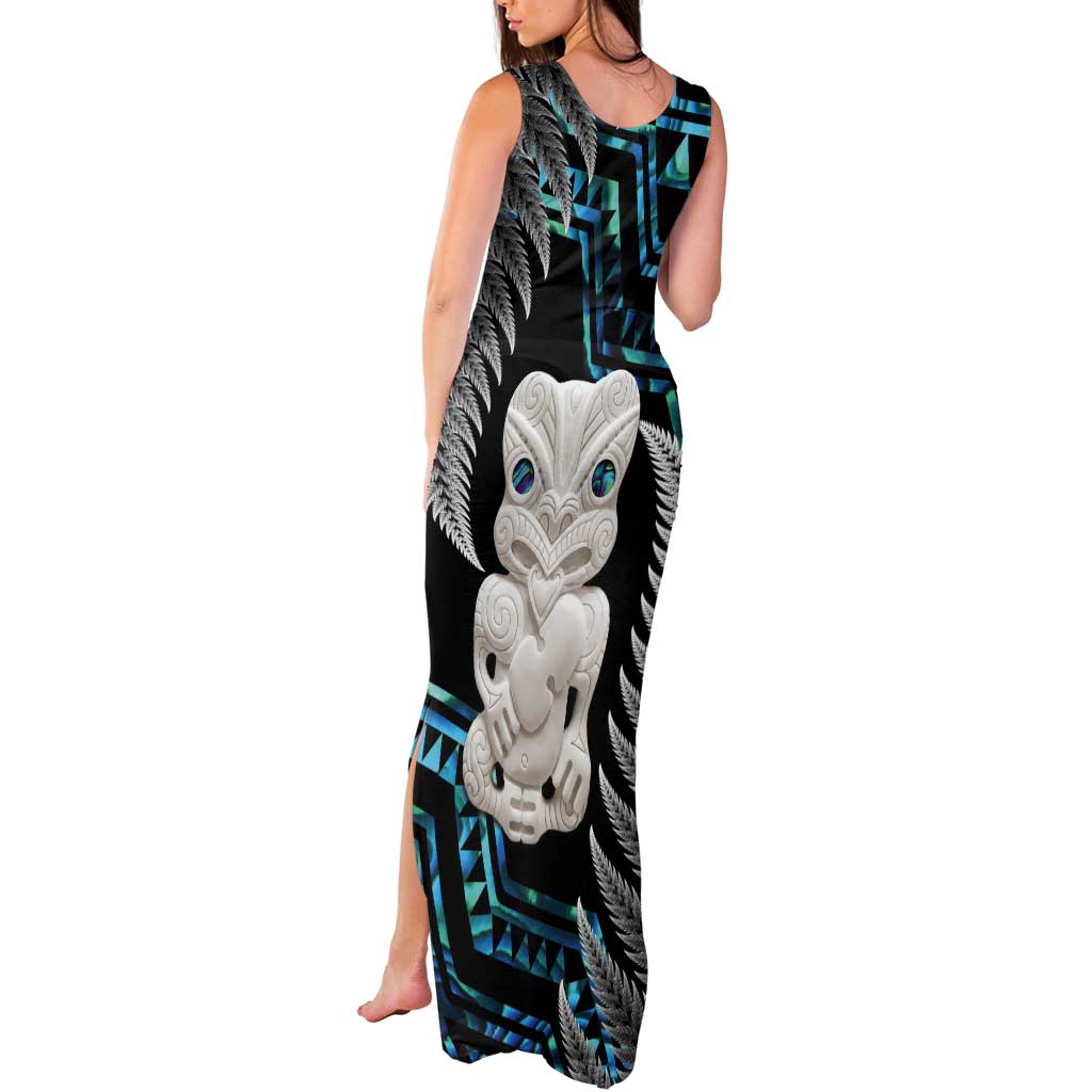 Aotearoa Taniko Paua Shell With Hei Tiki Tank Maxi Dress LT14 - Polynesian Pride