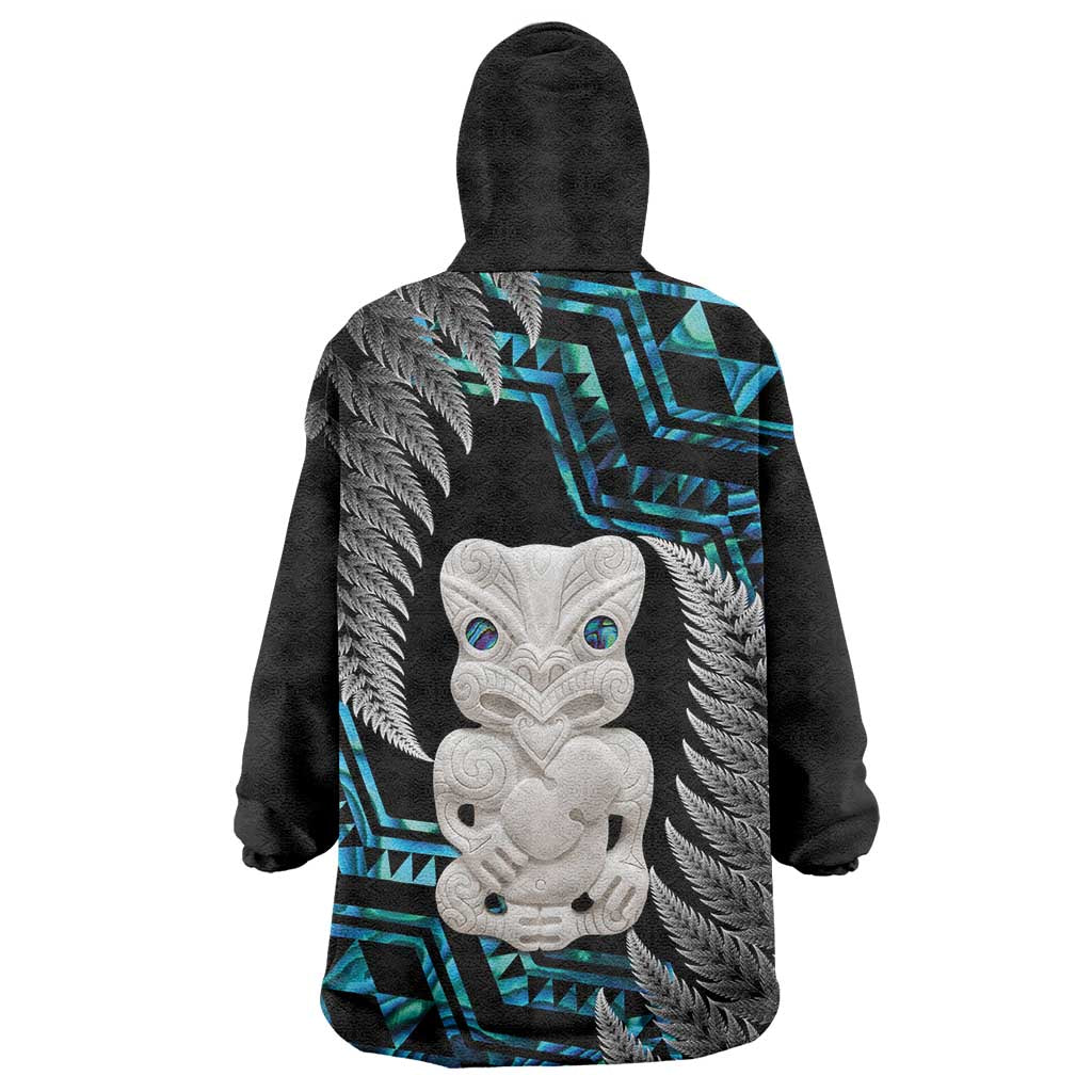 Aotearoa Taniko Paua Shell With Hei Tiki Wearable Blanket Hoodie LT14 - Polynesian Pride