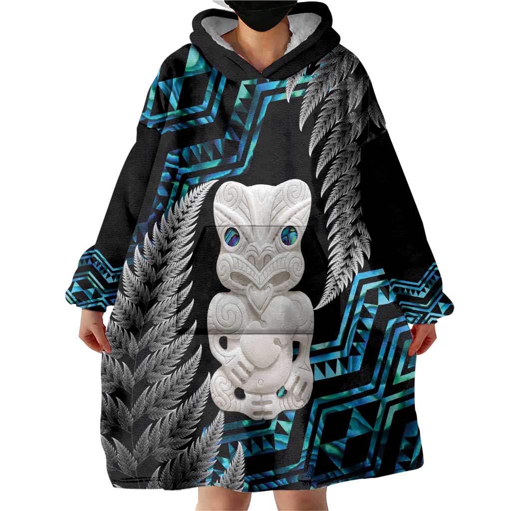 Aotearoa Taniko Paua Shell With Hei Tiki Wearable Blanket Hoodie LT14 - Polynesian Pride