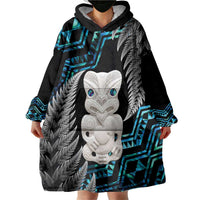 Aotearoa Taniko Paua Shell With Hei Tiki Wearable Blanket Hoodie LT14 - Polynesian Pride