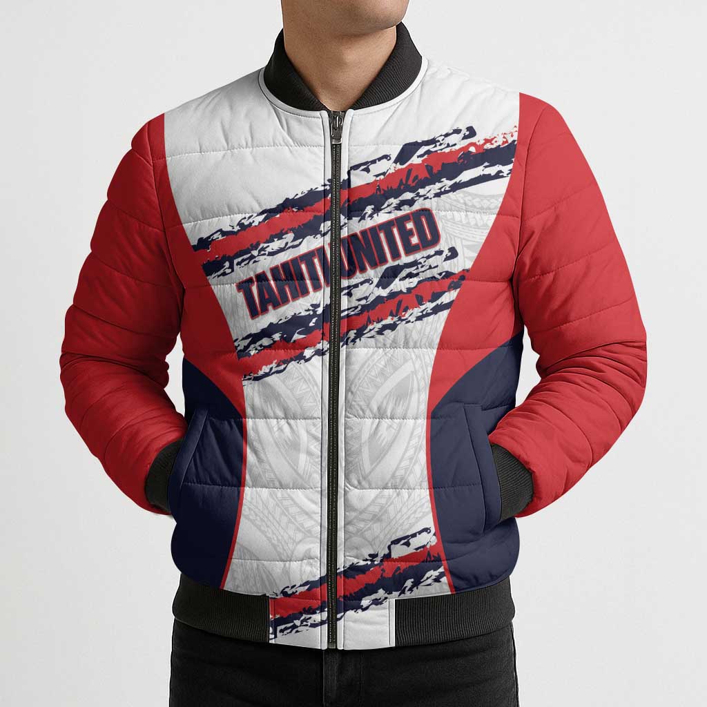 AS Venus Tahiti Football Custom Bomber Puffer Jacket Go Champions Polynesian Pattern LT14 - Polynesian Pride