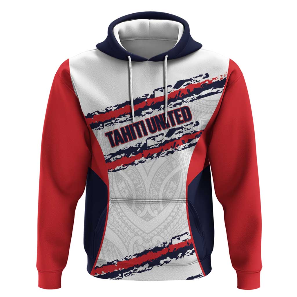 AS Venus Tahiti Football Custom Hoodie Go Champions Polynesian Pattern LT14 Pullover Hoodie White - Polynesian Pride